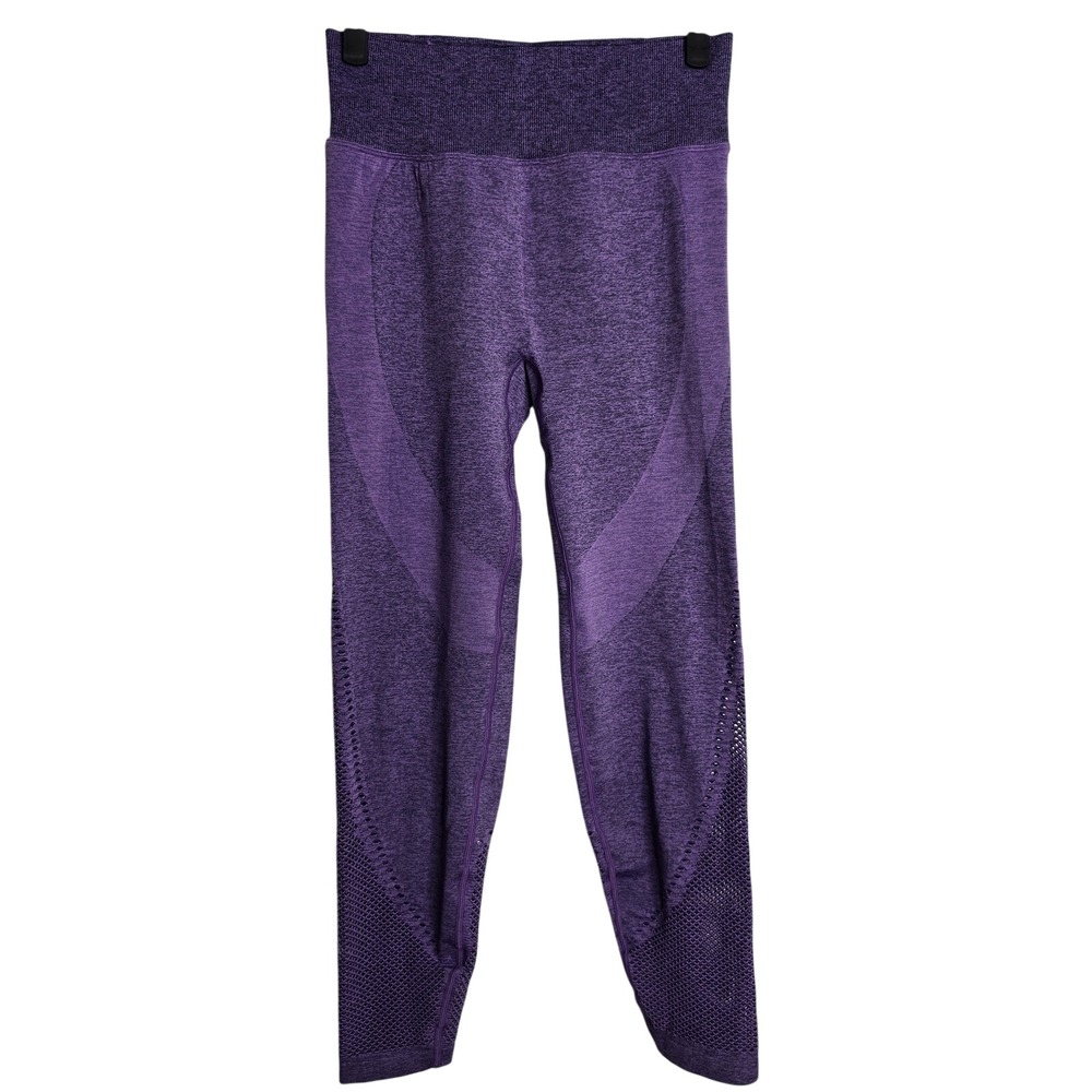 PINK Active Seamless Workout‎ Leggings Purple Heathered Knit Stretch Women's M